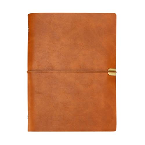 Leder Notizbuch, A5 / A6 / B5 Schreib-Notizbuch 9 Löchern Nachfüllbares Tagebuch Reisetagebuch 100 Seiten zum Schreiben und Zeichnen, Braun von SagaSave