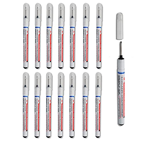 Permanenter Bohrlochmarker, tiefes Loch, 20 mm, extra lange Spitze, wasserfester Marker zum Markieren von schwer erreichbaren Stellen, Schwarz, 15 Stück Permanenter Bohrlochmarker, tiefes Loch, 20 mm, extra lange Spitze, wasserfester Marker zum Markieren von schwer erreichbaren Stellen, Schwarz, 15 Stück von SagaSave