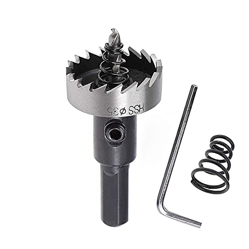 SagaSave 35mm Hartmetall Lochsäge, Lochöffner-Bohrer mit positiven Rechenzähnen für Metall Eisen Aluminium Holz Trockenbau Rohr Kunststoff Faserplatten von SagaSave