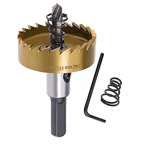 SagaSave 42mm HSS Bimetall Lochsäge, Lochfräse Schnellarbeitsstahl HSS Bimetall,Profi-Aufsatz für Metall Eisen Aluminium Holz Trockenbau Rohr Kunststoff von SagaSave