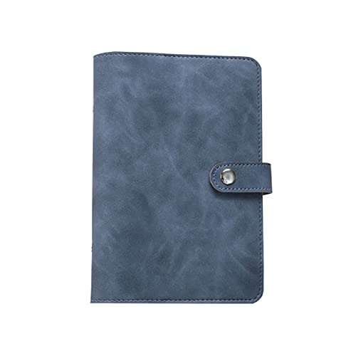 SagaSave A6 Ringbuch, PU-Leder, nachfüllbar, 6 runde Ringbuchhüllen, Geldsparmappe, Notizblock, Meeting-Notizbuchhülle zum Schreiben von Tagebüchern (Denim Blue) von SagaSave