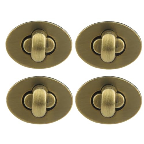 SagaSave Drehverschluss, oval, Metall, Drehverschluss, für Bastelarbeiten, Taschen, Handtaschen, Bronze, 4 Stück SagaSave Drehverschluss, oval, Metall, Drehverschluss, für Bastelarbeiten, Taschen, Handtaschen, Bronze, 4 Stück von SagaSave