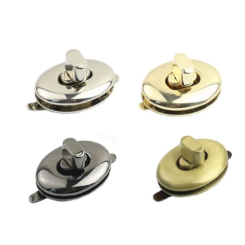 SagaSave Drehverschluss aus Metall, eiförmig, Drehverschluss für Bastelarbeiten, Taschen, Handtaschen, 4 Farben, 4 Stück von SagaSave