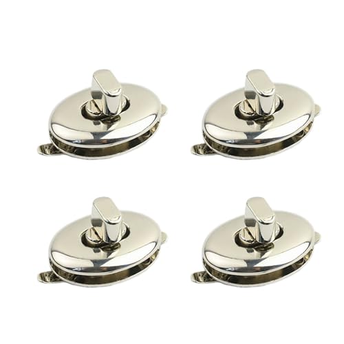 SagaSave Drehverschluss aus Metall, eiförmig, für Bastelarbeiten, Taschen, Handtaschen, silberfarben, 4 Stück SagaSave Drehverschluss aus Metall, eiförmig, für Bastelarbeiten, Taschen, Handtaschen, silberfarben, 4 Stück von SagaSave