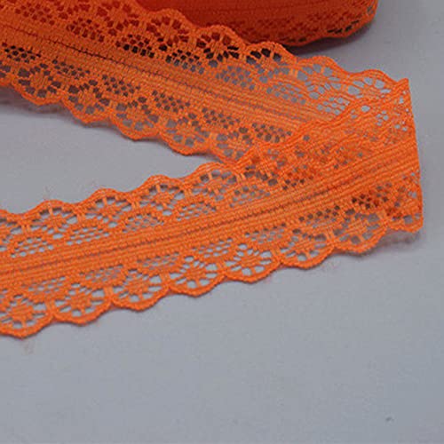 Spitzenband Vintage Spitzenbänder mehrere Farben für Braut, Hochzeit, Weihnachten, Ostern, Wellenkante, bestickte Dekoration, Karten, Basteln, DIY (3 cm * 22,75 m, Dunkelorange) von SagaSave