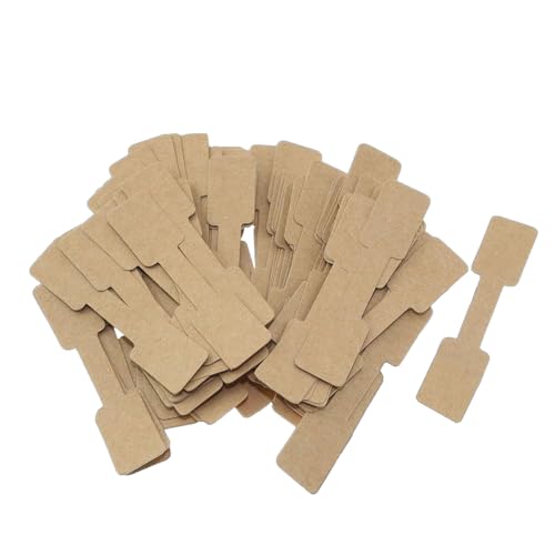 Schmuck Preisschilder Aufkleber, Kraftpapier Etiketten Anhänger, Selbstklebend Preisaufkleber Blanko Schmucketiketten für Halskette Ring Ohrringe Armbänder (100er pack, Braun Quadratisch) von SagaSave