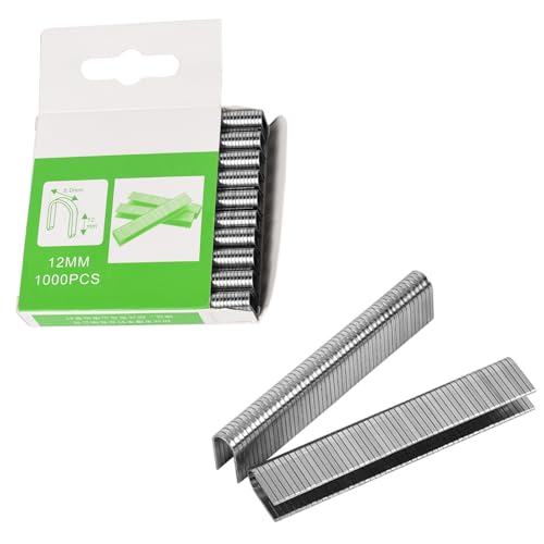 U-Heftklammern, 12 mm, robust, universal, Standard-Nägel für Dekoration, Zimmerei, Möbel, Werbetafeln (1 Box, 1000 Stück/Box) von SagaSave