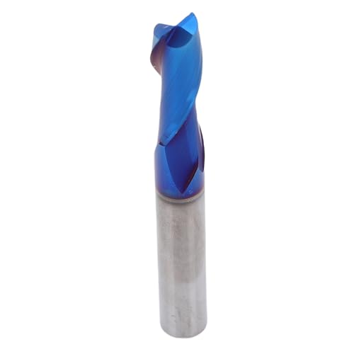 Sahgsa 3/8 Zoll Schaft Hochgeschnittene Spiralrouter - Nanoblau -Beschichtung, 2 Flöte -Wolfram -Stahl -CNC -Endmühle Zum Schlitzen, Sturz und Schnitzen von Sahgsa