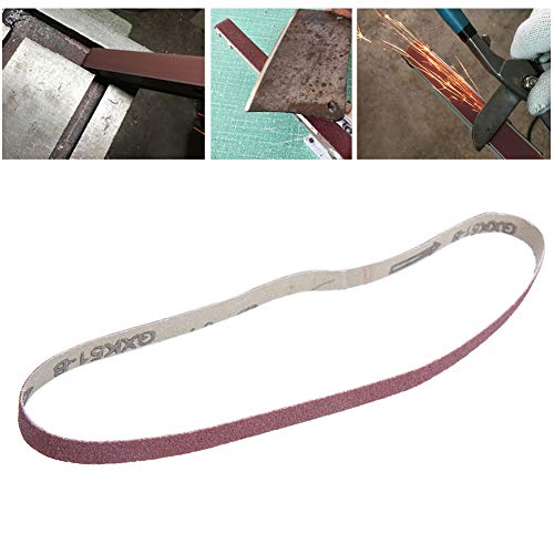 Sahgsa Schleifbänder, 10 Stück, Bandschleifpapier, Körnung 40/60/80/100/120/180, Sortiment, Aluminiumoxid-Schleifbänder, Schleifpapier für Bandschleifer, Messerschärfen, Holz, Metall (60#) von Sahgsa