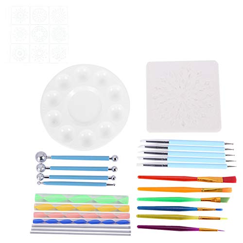 Sahkgye 40 Stücke Mandala Punktierung Werkzeug Set Rock Malerei Kit Kunst Stift Malen Schablone Geschenk von Sahkgye