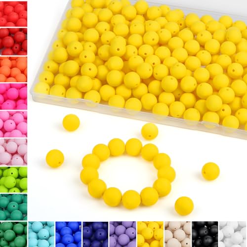 Sahoottie 15mm Silikonperlen zum Auffädeln Gelb Silikon Runde Perlen für Armbänder Selber Machen Schlüsselanhänger Stifte Armband DIY Jewelry Making Kit Bastelperlen 70 Stück Sahoottie 15mm Silikonperlen zum Auffädeln Gelb Silikon Runde Perlen für Armbänder Selber Machen Schlüsselanhänger Stifte Armband DIY Jewelry Making Kit Bastelperlen 70 Stück von Sahoottie