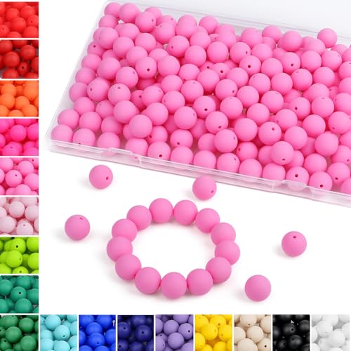 Sahoottie 15mm Silikonperlen zum Auffädeln Knalliges Rosa Silikon Runde Perlen für Armbänder Selber Machen Schlüsselanhänger Stifte Armband DIY Jewelry Making Kit Bastelperlen 70 Stück Sahoottie 15mm Silikonperlen zum Auffädeln Knalliges Rosa Silikon Runde Perlen für Armbänder Selber Machen Schlüsselanhänger Stifte Armband DIY Jewelry Making Kit Bastelperlen 70 Stück von Sahoottie