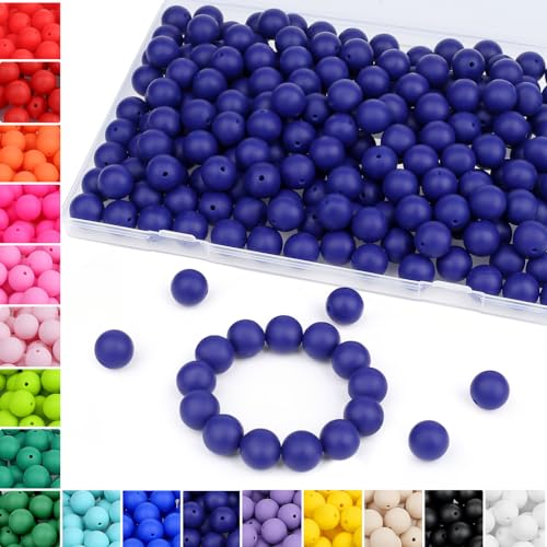 Sahoottie 15mm Silikonperlen zum Auffädeln Marineblau Silikon Runde Perlen für Armbänder Selber Machen Schlüsselanhänger Stifte Armband DIY Jewelry Making Kit Bastelperlen 70 Stück Sahoottie 15mm Silikonperlen zum Auffädeln Marineblau Silikon Runde Perlen für Armbänder Selber Machen Schlüsselanhänger Stifte Armband DIY Jewelry Making Kit Bastelperlen 70 Stück von Sahoottie
