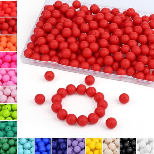Sahoottie 15mm Silikonperlen zum Auffädeln Rot Silikon Runde Perlen für Armbänder Selber Machen Schlüsselanhänger Stifte Armband DIY Jewelry Making Kit Bastelperlen 70 Stück Sahoottie 15mm Silikonperlen zum Auffädeln Rot Silikon Runde Perlen für Armbänder Selber Machen Schlüsselanhänger Stifte Armband DIY Jewelry Making Kit Bastelperlen 70 Stück von Sahoottie
