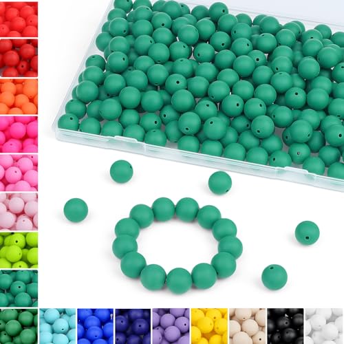 Sahoottie 15mm Silikonperlen zum Auffädeln Weihnachtsgrün Silikon Runde Perlen für Armbänder Selber Machen Schlüsselanhänger Stifte Armband DIY Jewelry Making Kit Bastelperlen 70 Stück Sahoottie 15mm Silikonperlen zum Auffädeln Weihnachtsgrün Silikon Runde Perlen für Armbänder Selber Machen Schlüsselanhänger Stifte Armband DIY Jewelry Making Kit Bastelperlen 70 Stück von Sahoottie