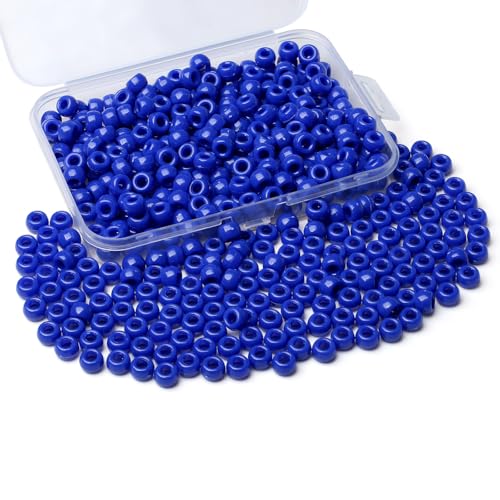 Sahoottie Blau Pony Perlen Set 9mm Blau Perlen für Armbänder Freundschaft Haarperlen für Zöpfe Perle zum Auffädeln Halskette 500Pcs von Sahoottie