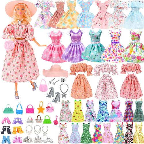 38 Stück Puppen Kleidung & Zubehör Set, Modedesign Barbie Outfit mit Kleider Hosenträgerrock Schuhe Taschen Halskette Zubehör für 11.5 Zoll Puppe Spielzeug Geschenk 38 Stück Puppen Kleidung & Zubehör Set, Modedesign Barbie Outfit mit Kleider Hosenträgerrock Schuhe Taschen Halskette Zubehör für 11.5 Zoll Puppe Spielzeug Geschenk von Saier tbo