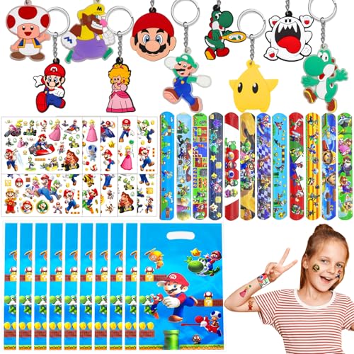 40 Stück Mario Party Gastgeschenke Kinder, Kindergeburtstag Party Mitgebsel Set mit Schlüsselanhänger Schnapparmbänder Geschenktüten Tattoo Aufkleber Give Aways Partygeschenk für Jungen Mädchen (40) 40 Stück Mario Party Gastgeschenke Kinder, Kindergeburtstag Party Mitgebsel Set mit Schlüsselanhänger Schnapparmbänder Geschenktüten Tattoo Aufkleber Give Aways Partygeschenk für Jungen Mädchen (40) von Saier tbo