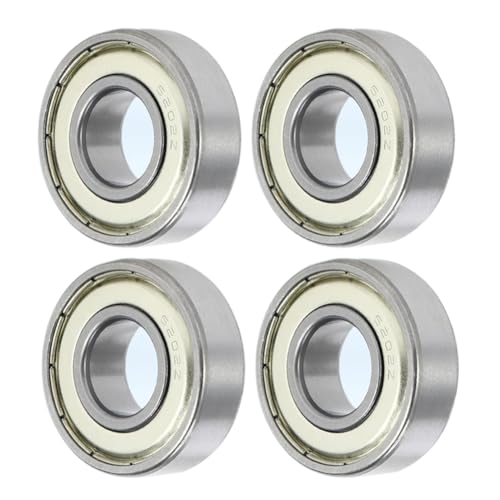 Saipor 4 Stück 6202ZZ Kugellager, Double Shielded Ball Bearings Rillenkugellager Lagerstahl P6 6202 ZZ Skateboard-Kugellager Geräuscharme Vorgeschmierte Hochgeschwindigkeitslager (15x35x11mm) von Saipor