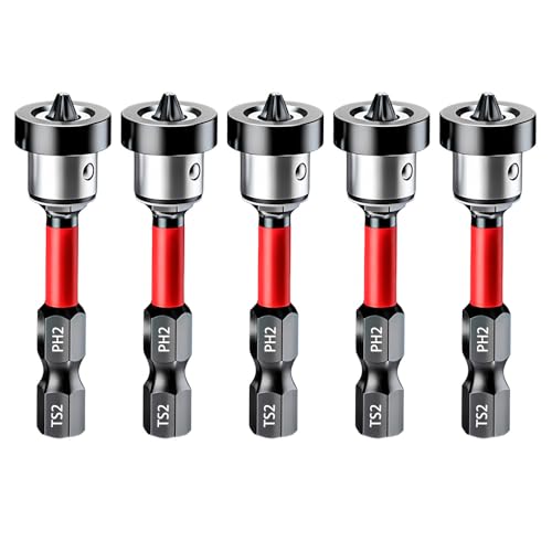Saipor 5 x Trockenbau-Schrauben-Setter, magnetische Positionierungs-Schraubendreher-Bits, PH2-Bits, 6,35 mm Sechskantschaft, Trockenbau-Schrauben-Bit, Gipskartonschrauben, Lokalisierungs-Bohrwerkzeuge Saipor 5 x Trockenbau-Schrauben-Setter, magnetische Positionierungs-Schraubendreher-Bits, PH2-Bits, 6,35 mm Sechskantschaft, Trockenbau-Schrauben-Bit, Gipskartonschrauben, Lokalisierungs-Bohrwerkzeuge von Saipor