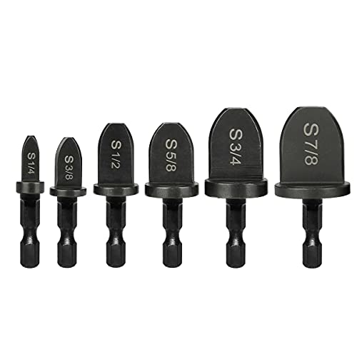 Saipor 6 Stück Kupfer-Expander-Bohrer, Sechskant-Griff, 1/4 Zoll, für Kupferrohre, Swaging Tool Drill Bit Set von Saipor
