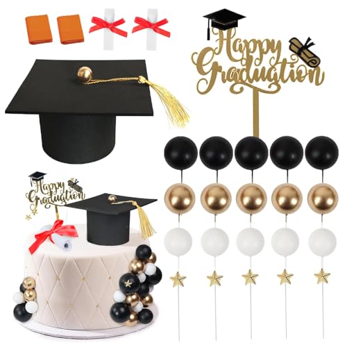 Saituo Home 19 Stück Graduation Cake Topper Fünfzackiger Stern Tortendeko Rund Metall Graduation Deko Schriftrolle Geeignet Tischdekorationen Kuchen Desserts Abschlussfeiern aller Stufen Saituo Home 19 Stück Graduation Cake Topper Fünfzackiger Stern Tortendeko Rund Metall Graduation Deko Schriftrolle Geeignet Tischdekorationen Kuchen Desserts Abschlussfeiern aller Stufen von Saituo Home