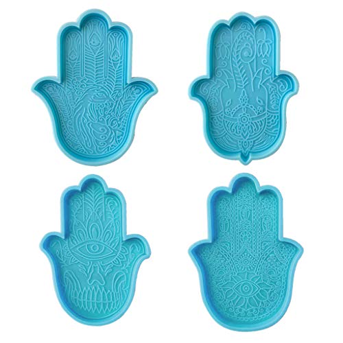 Fatima Hand Tablett Kaffee Form Epoxidharz Placemat Form Für Home Dekorationstisch Wein Tablett Klares Epoxidharz von Saiyana