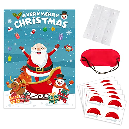 Saiyana Weihnachtsparty-Spiele Pin The Nose On Snowman Pin The Hat On Santa Blindfold Party Game For Family Friend Adults Christmas Party Games For Toddlers von Saiyana