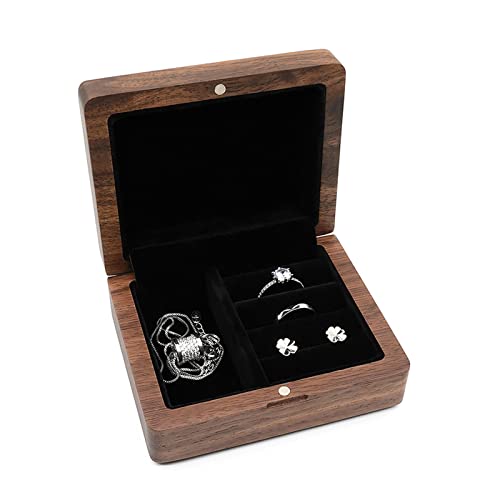 Schmuckkästchen aus Holz, Schmuck-Organizer, kleines Holz für Etui, Halskette, Vitrine mit Flanellfutter, Herren-Geschenk, kleine Holz-Schmuckschatullen, Organizer, Mini-Box, Reise-Holzkoffer für Schmuckkästchen aus Holz, Schmuck-Organizer, kleines Holz für Etui, Halskette, Vitrine mit Flanellfutter, Herren-Geschenk, kleine Holz-Schmuckschatullen, Organizer, Mini-Box, Reise-Holzkoffer für von Saiyana