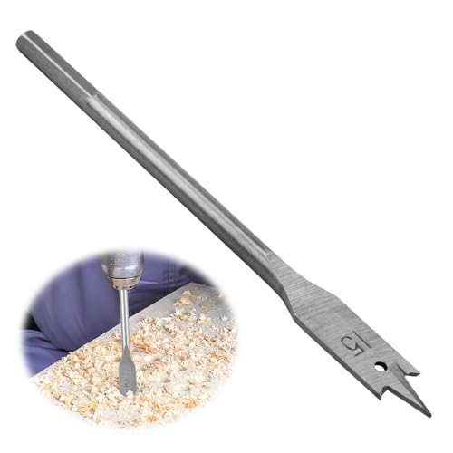 15 mm Holzbohrer, Spatenbohrer, professioneller Spaten-Bit, universeller Sechskantschaft, flacher Holzbohrer für Holzsperrholz, Spanplatten, Weichholz, Hartholzoberflächen 15 mm Holzbohrer, Spatenbohrer, professioneller Spaten-Bit, universeller Sechskantschaft, flacher Holzbohrer für Holzsperrholz, Spanplatten, Weichholz, Hartholzoberflächen von Sakerr