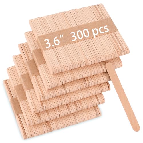 Sakolla 300 Stück Eis am Stiel Holzstäbchen, 9,1 cm Länge, Naturholz, Eisstäbchen für Eis, Kuchen, Pop, DIY Handwerk von Sakolla