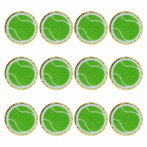 SaktopDeco 12 Stück grüne Tennisball-Aufnäher, Sport, zum Aufbügeln, goldene Kanten, Chenille-Flicken, Tennis-Applikation für selbstgemachte dekorative Kleidung SaktopDeco 12 Stück grüne Tennisball-Aufnäher, Sport, zum Aufbügeln, goldene Kanten, Chenille-Flicken, Tennis-Applikation für selbstgemachte dekorative Kleidung von SaktopDeco