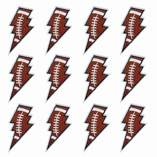 SaktopDeco 12 x Blitz-Aufnäher mit Fußball-Motiv, zum Aufbügeln, bestickte Applikation für Hüte, Taschen, Jacken SaktopDeco 12 x Blitz-Aufnäher mit Fußball-Motiv, zum Aufbügeln, bestickte Applikation für Hüte, Taschen, Jacken von SaktopDeco