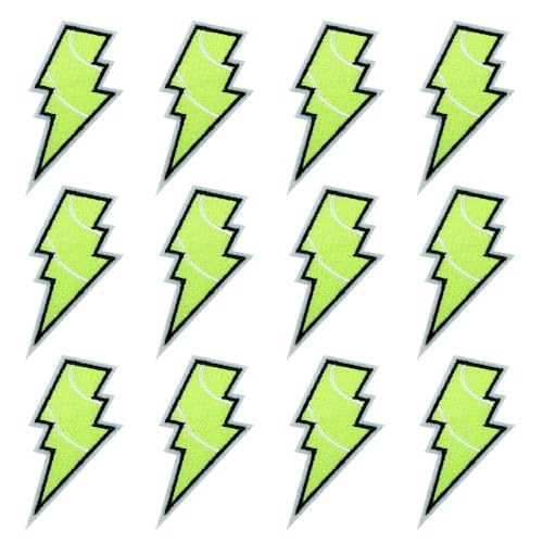 SaktopDeco 12 x Blitz-Tennis-Patches zum Aufbügeln, Sport-Stickerei-Applikation für Hüte, Taschen, Jacken SaktopDeco 12 x Blitz-Tennis-Patches zum Aufbügeln, Sport-Stickerei-Applikation für Hüte, Taschen, Jacken von SaktopDeco