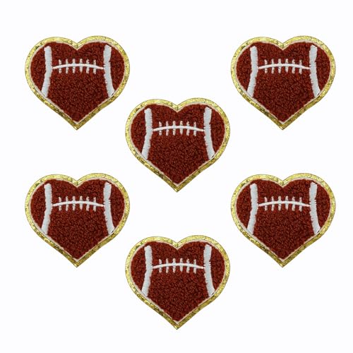 SaktopDeco 6 x Aufnäher mit Fußball-Herz, zum Aufbügeln, Chenille, Sport-Applikation für dekorative Kleidung SaktopDeco 6 x Aufnäher mit Fußball-Herz, zum Aufbügeln, Chenille, Sport-Applikation für dekorative Kleidung von SaktopDeco