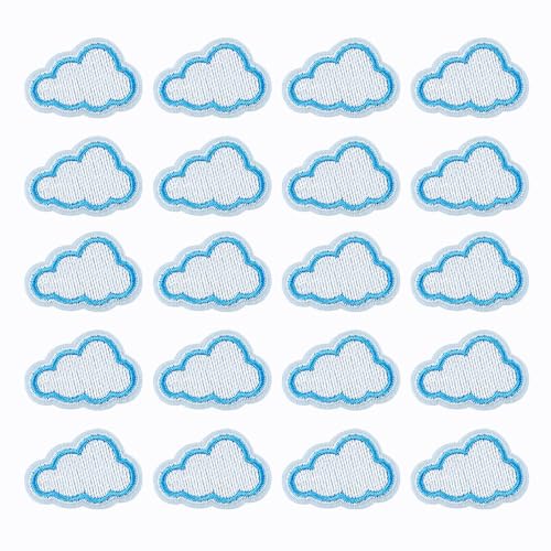 SaktopDeco Mini-Aufnäher mit Wolken-Motiv, zum Aufbügeln, niedliche bestickte Applikation für Reparaturen, Kleidung, Kleider, Jacken, 20 Stück SaktopDeco Mini-Aufnäher mit Wolken-Motiv, zum Aufbügeln, niedliche bestickte Applikation für Reparaturen, Kleidung, Kleider, Jacken, 20 Stück von SaktopDeco