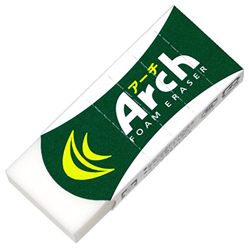 Sakura Arch Evolutional Schaumstoff-Radiergummis, 5 Stück, Weiß (Japan importiert) von Sakura Color