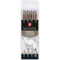 Sakura Pigma Micron Fineliner-Set farbsortiert 0,25 + 0,45 + 0,60 mm, 4 St. von Sakura