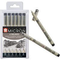 Pigma Micron Etui, 6er-Set von Schwarz