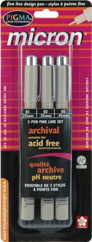 Sakura Pigma 630231 Micron Stifte-Set, verschiedene Größen, 3 Stück, Schwarz Sakura Pigma 630231 Micron Stifte-Set, verschiedene Größen, 3 Stück, Schwarz von Sakura