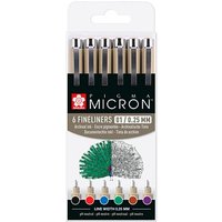 Sakura Pigma Micron Fineliner-Set farbsortiert 0,25 mm, 6 St. von Sakura