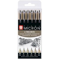 Sakura Pigma Micron Fineliner-Set schwarz, 6 St. von Sakura