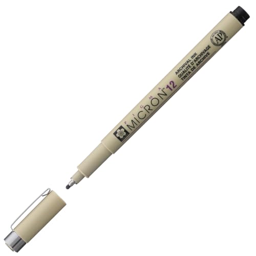 SAKURA Pigma Micron 12er-Pack Fineliner-Stifte - 0,70 mm - wasserfeste Pigmenttinte - Archivierungsqualität - Schwarz von SAKURA