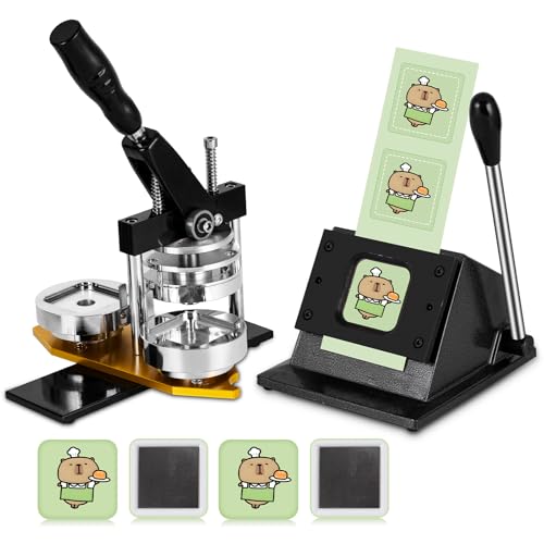 Saladulce Kühlschrankmagnete, Abzeichenhersteller-Set, 5 cm, quadratisch, zum Selbermachen, mit quadratischem Papierschneider und 110 Stück Kühlschrankmagnet-Knopfhersteller Saladulce Kühlschrankmagnete, Abzeichenhersteller-Set, 5 cm, quadratisch, zum Selbermachen, mit quadratischem Papierschneider und 110 Stück Kühlschrankmagnet-Knopfhersteller von Saladulce