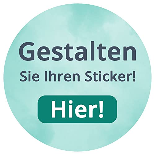 SalierShop Individuelle Aufkleber selbst gestalten | Sticker mit Bild und Text personalisieren Größe: 5x5cm 100 Stück festhaftende Merchandise Aufkleber, Universalaufkleber, Digitaldruckaufkleber von SalierShop