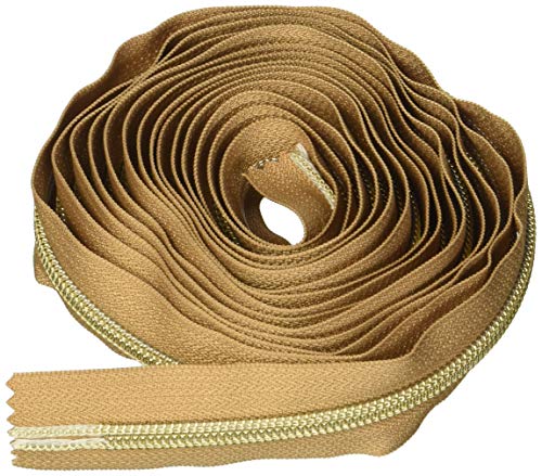 Sallie Tomato ZBY5C-27#5 Zipper by the Yard Reißverschluss, Metall Nylon, Natur/Gold von Sallie Tomato