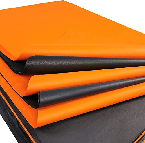 Halloween-Seidenpapier, 20 Blatt Große Bögen, 25 schwarze und 25 orangefarbene Geschenkpapierbögen, 50 x 75 cm. Ideal für Halloween-Bastelarbeiten und Halloween-Geschenkpapier von Salpack Packaging