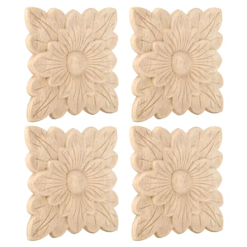 4 PCs Holzapplikationen, Holzblumen für Handwerksanwendungen Verzierungen Möbeldekoration für den Hausgarten 4 PCs Holzapplikationen, Holzblumen für Handwerksanwendungen Verzierungen Möbeldekoration für den Hausgarten von Saluaqui