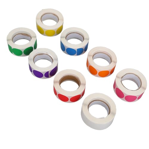 Lebendige Etikettenaufkleber mit Selbstklebender Funktionalität für Geschenke, Kerzen und ätherische Öle - 8 Rollen von Kreisaufkleber -Etiketten für DIY und Dekorationsgebrauch von Saluaqui