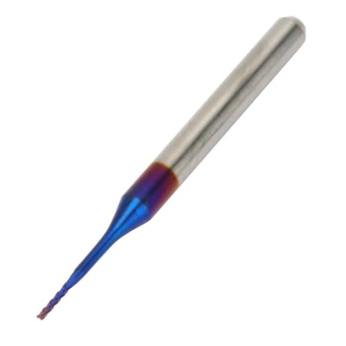 Präzise Kegelfräsen Cutter 10pcs - Blau Beschichtete Wolfram -Carbid -Endmühle für PCB -Gravurmaschinen (0,5 mm) (0,6 mm) (0,7 mm) von Saluaqui